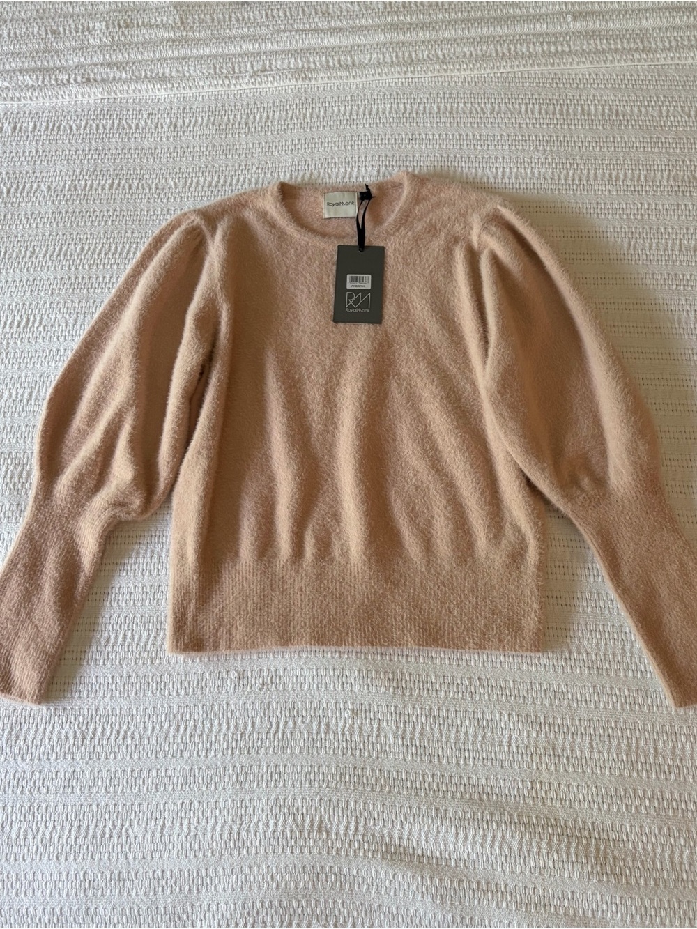 Royal Monk Pink Puff Sleeve Eyelash Knit Sweater Rose Size Large NWT